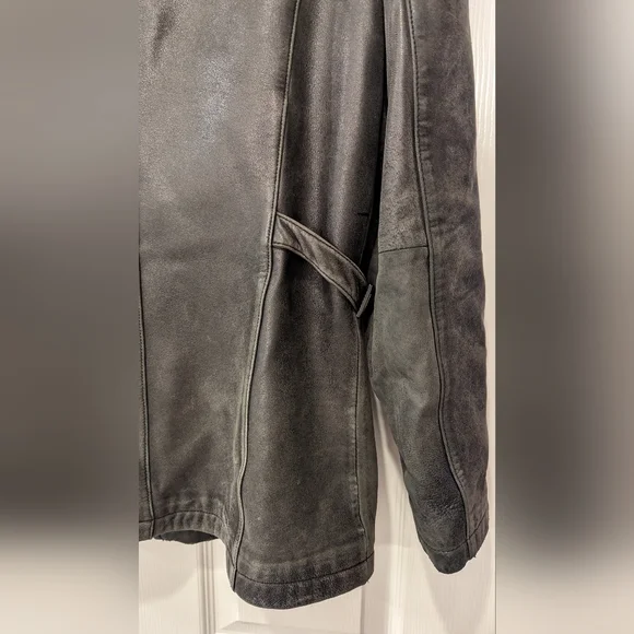 Gallery black men's buttery soft genuine leather full zip jacket coat size M - Picture 3 of 13